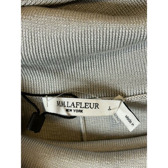 MM Lafleur The Lalita Dress Pale Grey Silk Jersey Knit Midi Dress Size‎ L - Picture 4 of 6